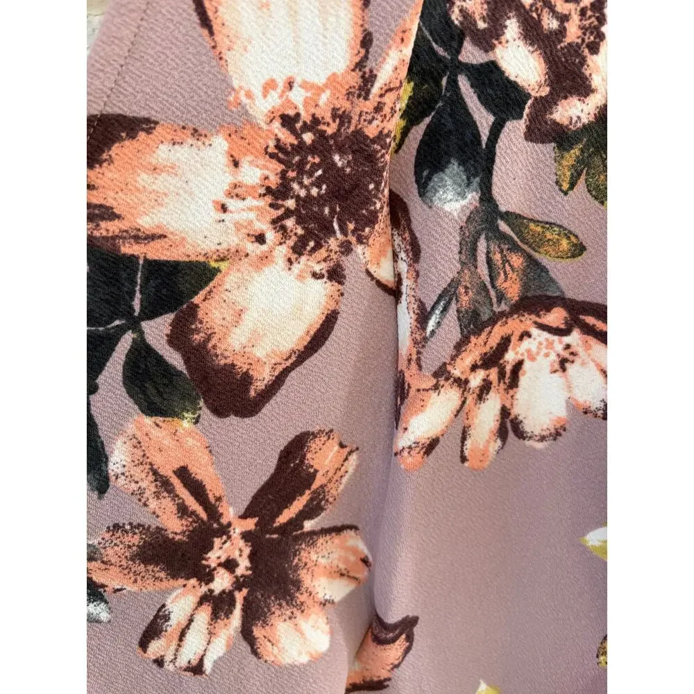 Altar'd State Mauve Floral High Neck Fit & Flare Dress Size M - Picture 3 of 5